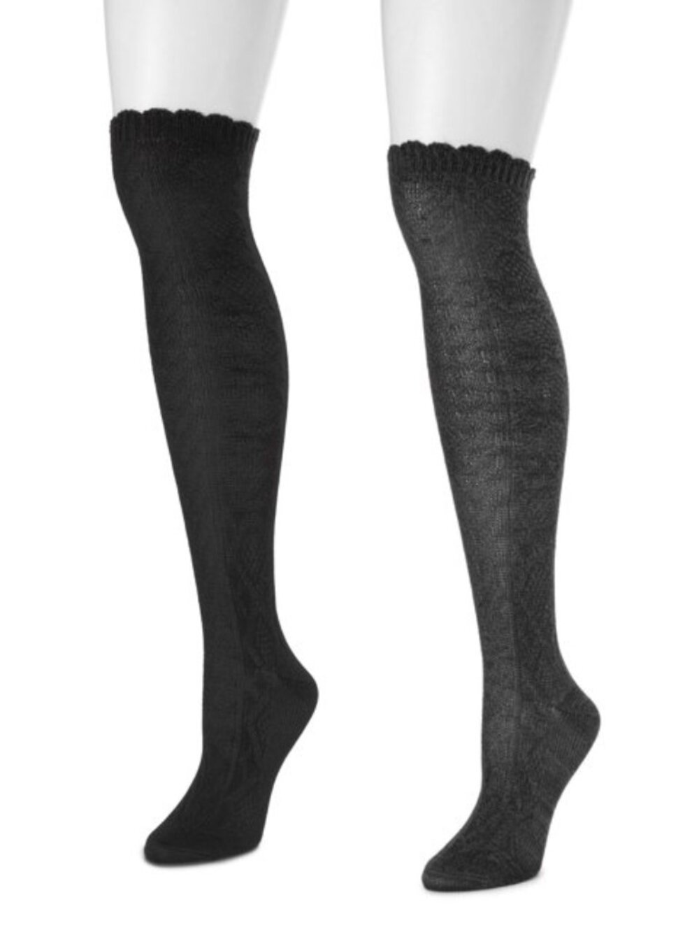 Muk Luks Black Over the Knee Socks for Women - 2 Pair NWT - Picture 4 of 6